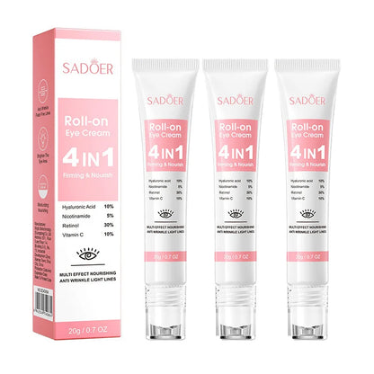 1/2/3pcs SADOER Eye Cream Retinol Nicotinamide Hyaluronic Acid Vitamin C Anti Dark Circle 4in1 Moisturizing Anti-Aging Eye Serum