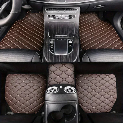 Universal 5-Piece Car Floor Mats – PU Leather Waterproof Foot Pads - Urbizia