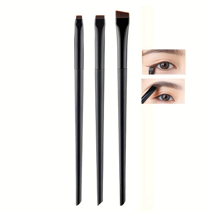 3Pcs Precision Eyeliner & Eyebrow Brush Set