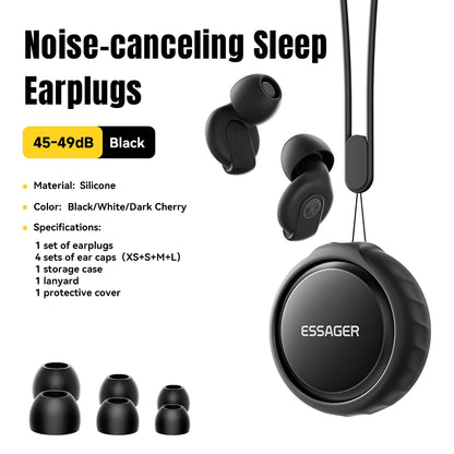 Essager Noise-canceling Sleep Earplugs 45-49dB Anti-Noise Hearing Protection Silicone Soft Earplug for Sleep Work Study Travel