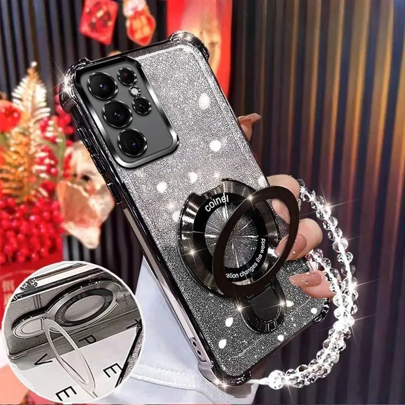 Samsung Glitter Magnetic Bracelet Shockproof Case Cover