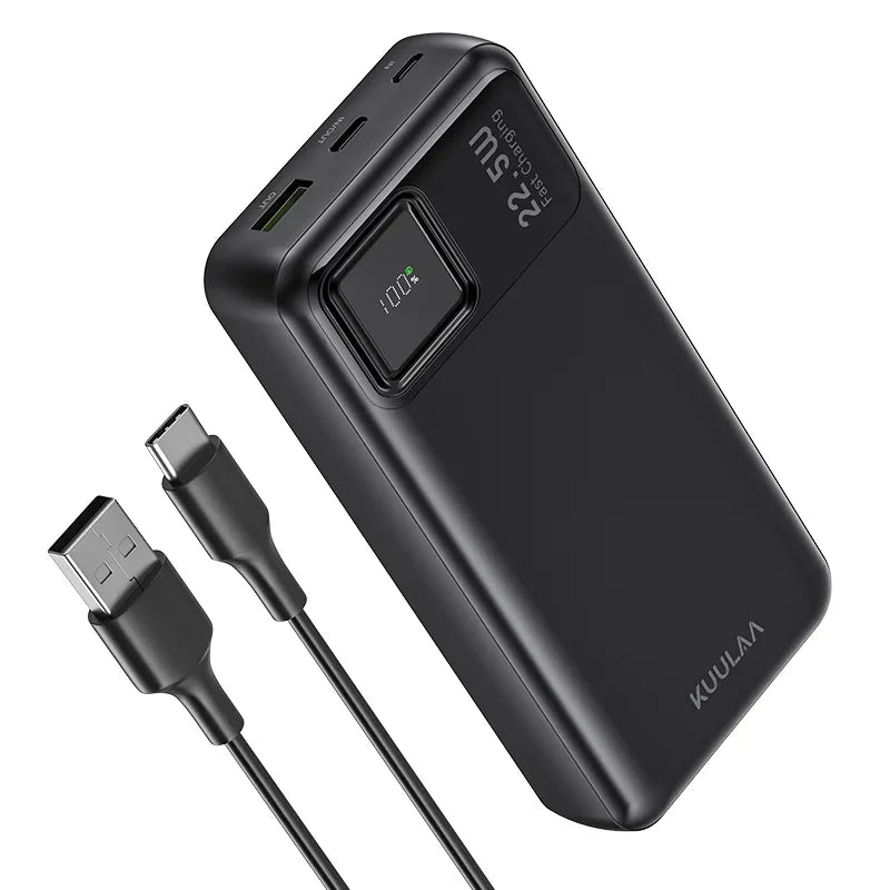‌KUULAA 20000mAh PD+QC3.0 Power Bank 22.5W Type-C Portable Charger for iPhone 17 16 15 Samsung Xiaomi Redmi Poco