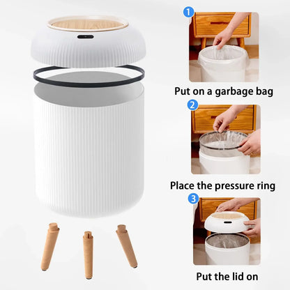 Automatic Trash Can with Lid, Small Plastic Smart Trash Can, Motion Sensor Trash Can for Bedroom, Bathroom, Kitchen, Office - Urbizia