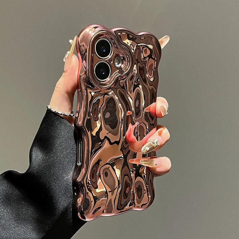 Glossy Wave Border TPU Case for iPhone 17–11 Series