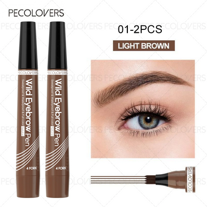 Waterproof 4-Tip Eyebrow Pen – 6 Colors