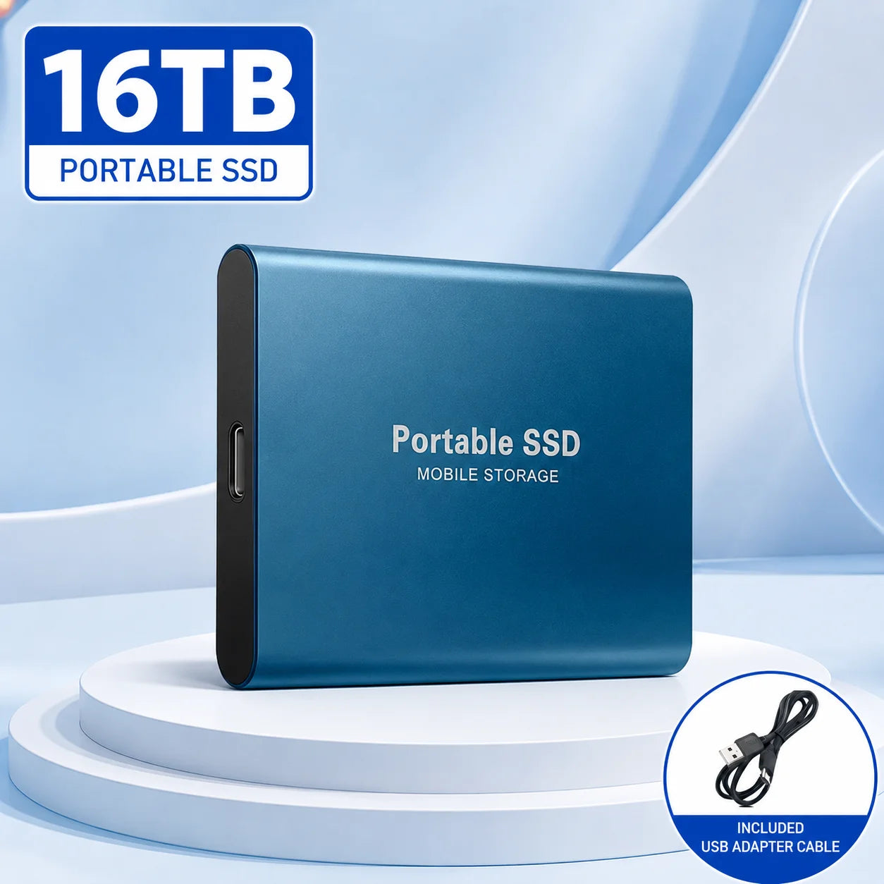 Portable External SSD – USB 3.0 & Type-C Storage Drive