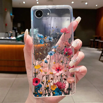 For iPhone 16e Case Clear Luxury Fashion Butterfly Flowers Soft TPU Silicone Jelly Back Cover for Apple iPhone 16e Phone Case