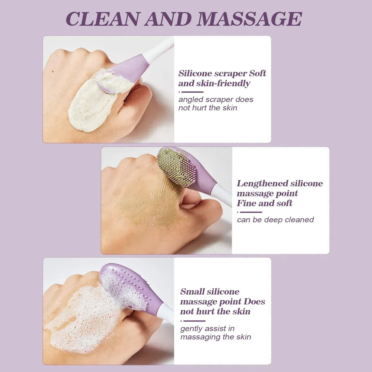 IMAGIC Silicone Facial Cleansing & Mask Brush 2 In1 Facial Skin Care Scrub Exfoliator Scrub Pore Blackhead Deep Cleaning Tools - Urbizia