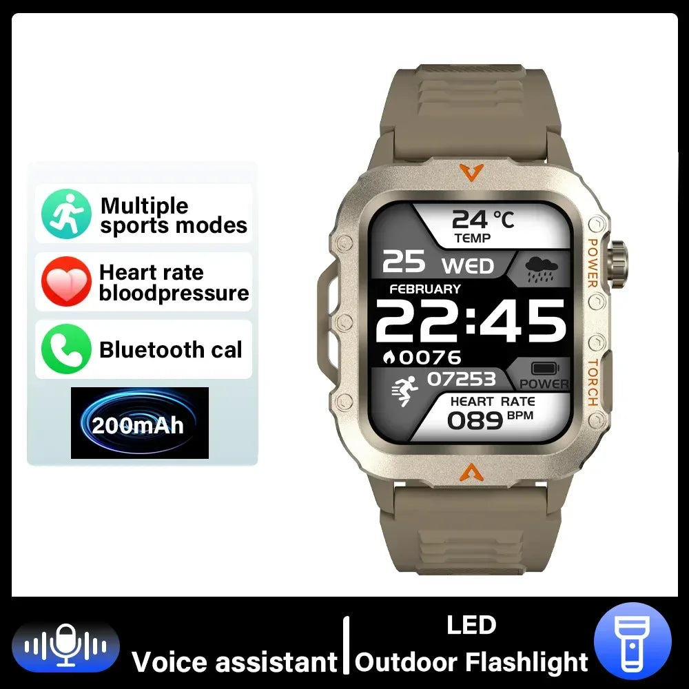 G.L Wear 2025 New Sports Smart Watch Bluetooth Talk LED Flashlight Multi-function Outdoor Sports Smart Watch for Men Women - Urbizia