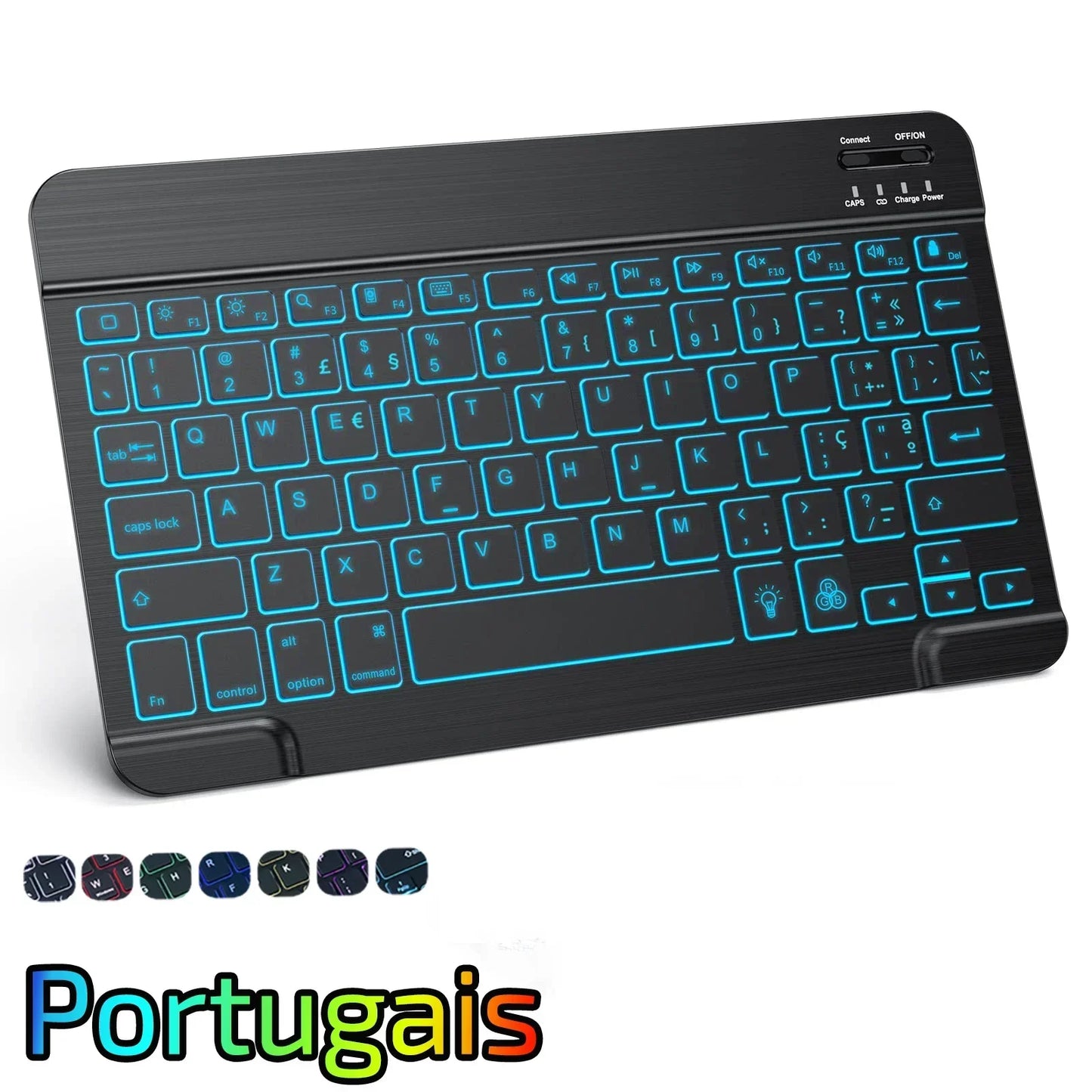 Hebrew/Russian/Spanish/Portuguese/Korean RGB Backlight Bluetooth Keyboard For IOS Android Windows iPad  Samsung Tablet Laptop