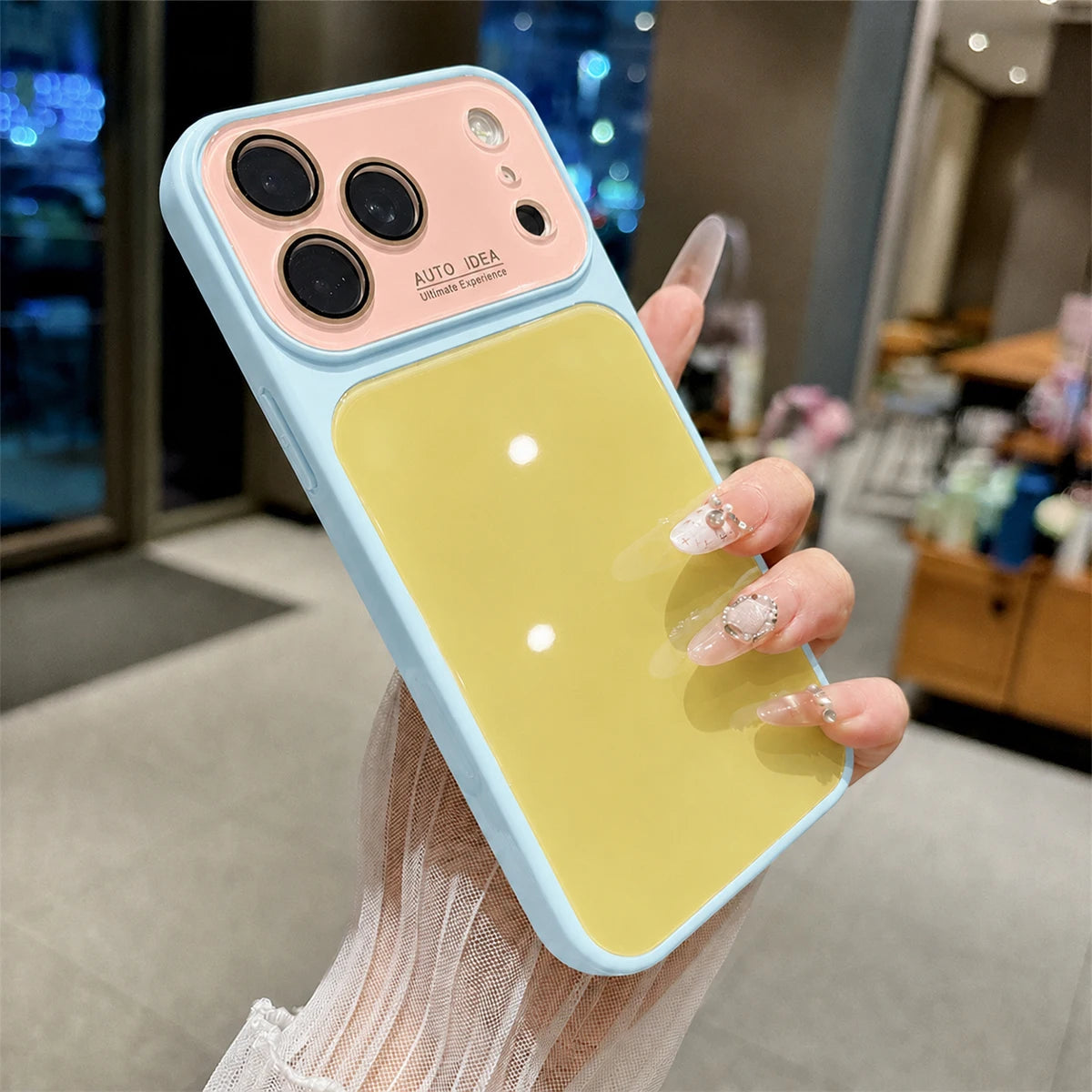 Fashion Dopamine Color-Block Phone Case, Tri-Color Shockproof Protective Cover with Anti-Fingerprint Finish, Raised Camera Lens Protection and Covered Buttons, Compatible With iPhone 13/14/15/16/17/18 Pro Max, Air, Pro and Pl