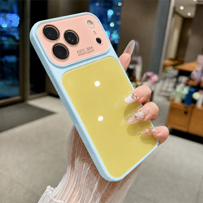 Fashion Dopamine Color-Block Phone Case, Tri-Color Shockproof Protective Cover with Anti-Fingerprint Finish, Raised Camera Lens Protection and Covered Buttons, Compatible With iPhone 13/14/15/16/17/18 Pro Max, Air, Pro and Pl