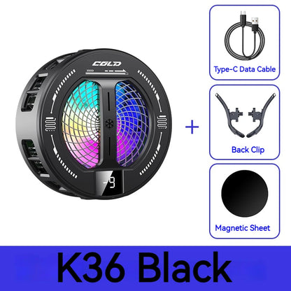 Semiconductor Phone Cooler with Digital Display & RGB Lights