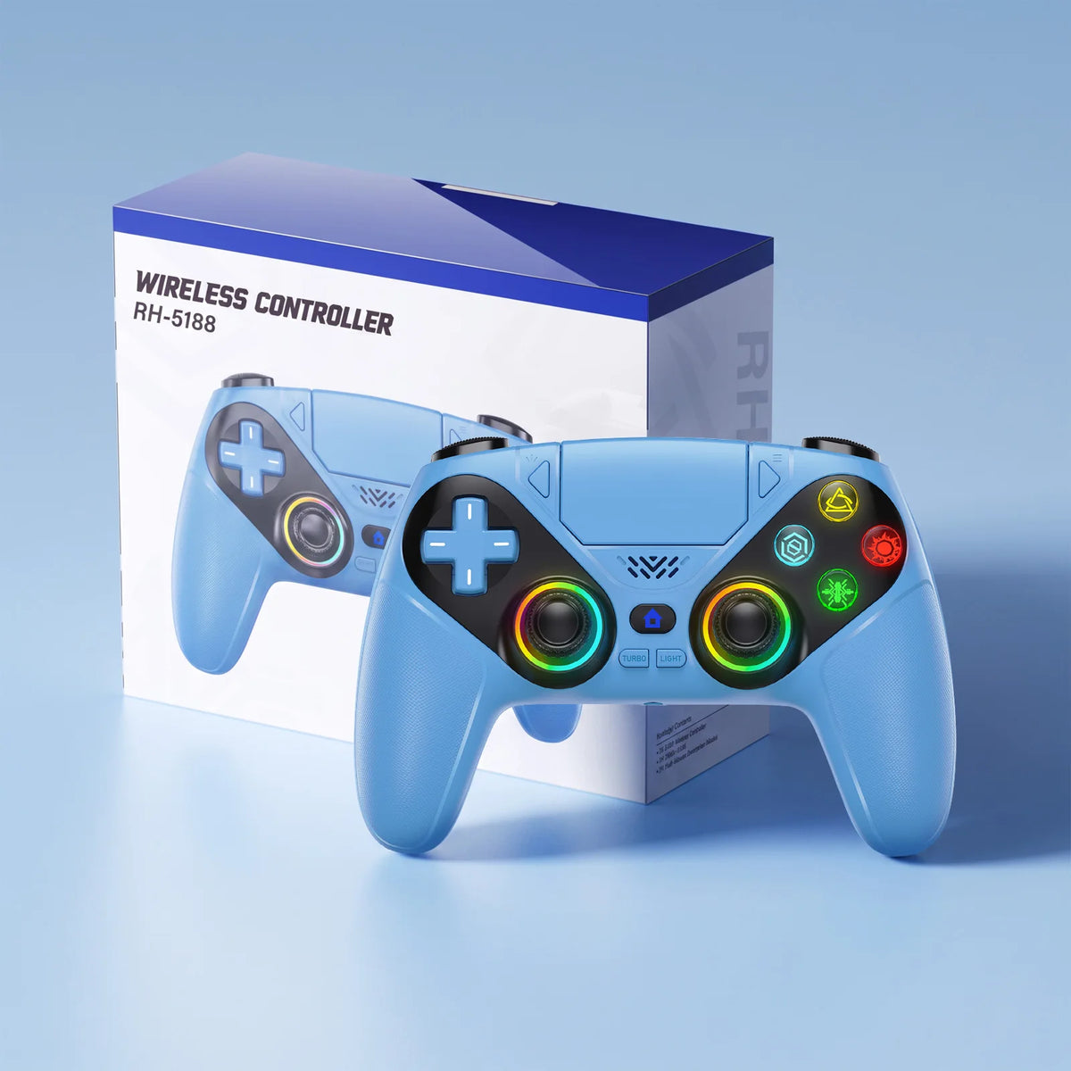 Controller For Playstation 5 PS5/PS5 Pro/Slim/PC,RGB Wireless Gamepad W/Hall Effect Trigger Marco/Turbo Anti-Drift Game Joystick