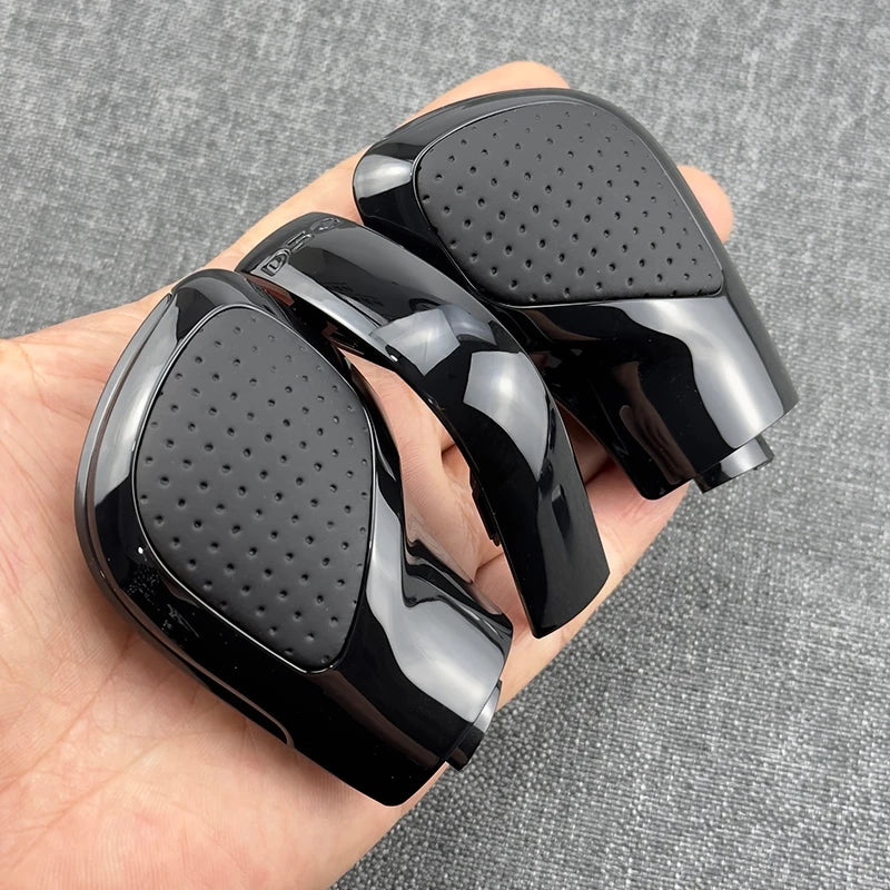 Black Chrome With Suede Leather Gear Shift Knob Side Cover DSG Emblem For VW Golf 6 7 R GTI Passat B7 B8 CC R20 Jetta MK6 GLI