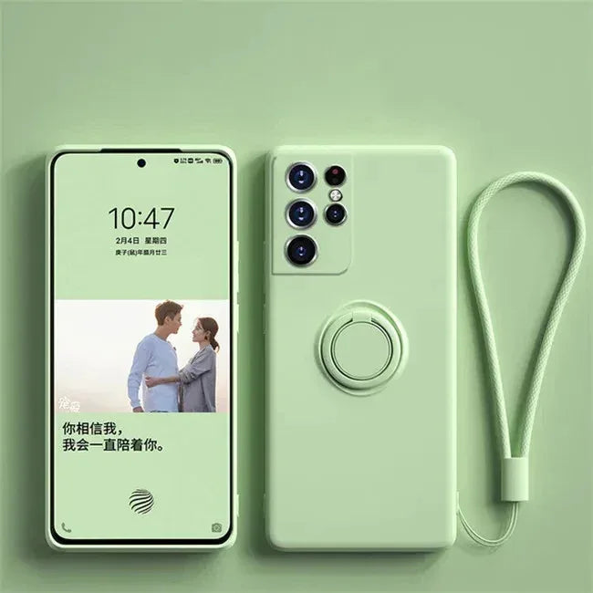 Silicone Ring Holder Kickstand Case for Samsung Galaxy