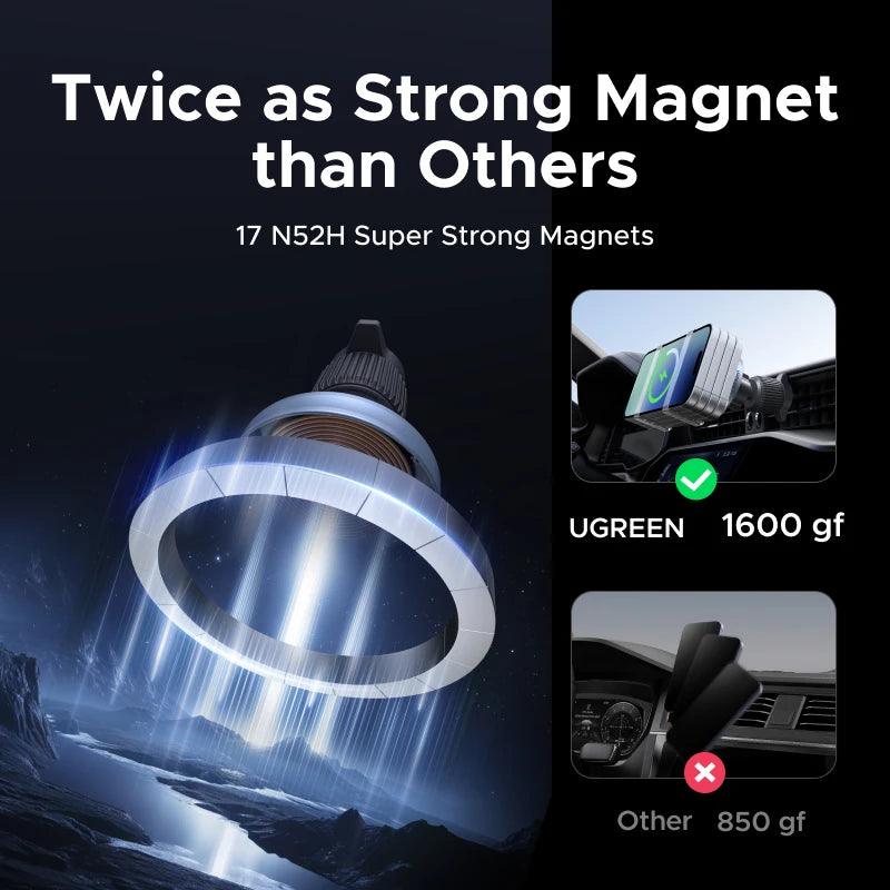 UGREEN Qi2.2 25W 15W Magnetic Car Phone Holder Wireless Charger Stand For iPhone 17 16 Pro Max Charging Magnetic Car Charger