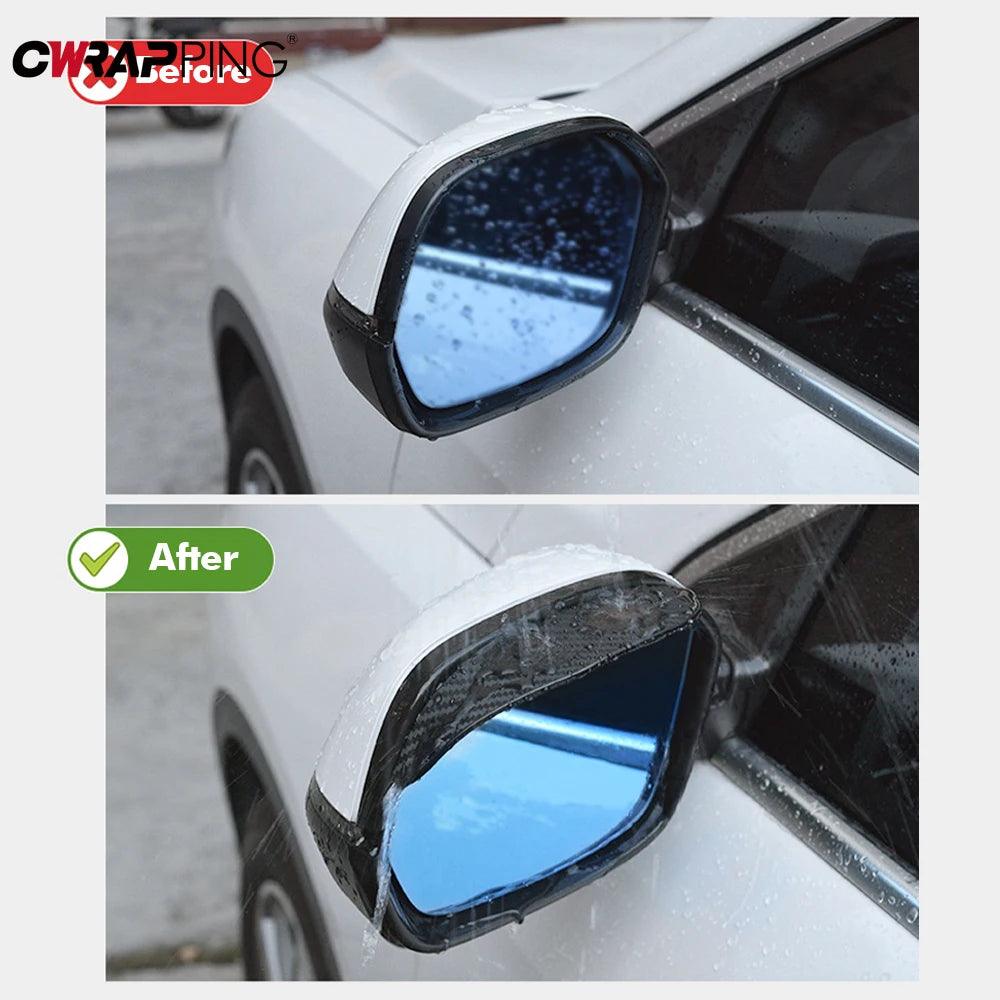 Car Rearview Mirror Rain Eyebrow & Sun Visor Cover – 2pcs