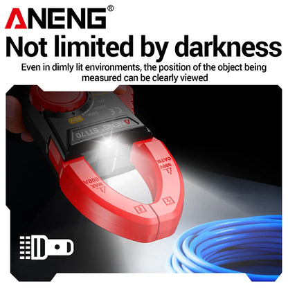 ANENG ST170 Digital Clamp Meter Multimeter 500A AC Current AC/DC Voltage Tester Resistance Capacitance Diode Test NCV Large Screen Flashlight Auto Power Off Electrician Tools