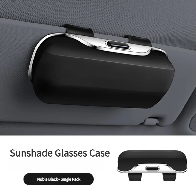 Car Visor Glasses Case Premium ABS Flocking Inner Auto Sunglasses Organizer Storage Case Anti-Scratch Eyeglasses Protection Box