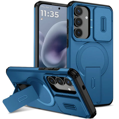 Camera Protection Magnetic Stand Holder Case for Samsung S26 S25 S24 Plus S25FE S23 Ultra A57 A56 A55 A36 A16 Shockproof Cover