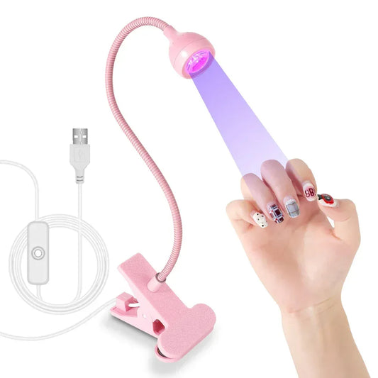 Nail LED UV Lamp for Drying Gel Nails Polish Clip-On Flexible Desk Mini Portable USB Nail Lamp UV Light Dryer for Manicure Salon - Urbizia