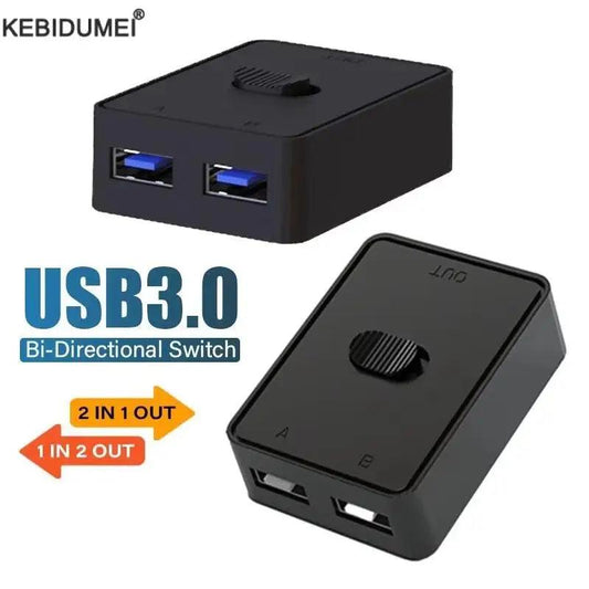 USB 3.0 KVM Switch 2 Computers 1 USB Device Bidirectional Switch