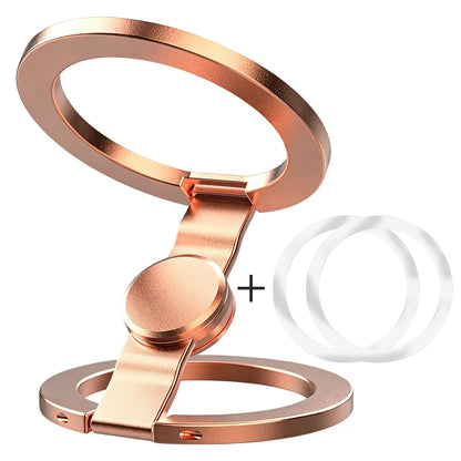 Double Sided Magnetic Suction 3 Sections Shimmering Powder Magnetic Ring Phone Holder 360° Rotatable Ultra Light Ultra Thin Allo