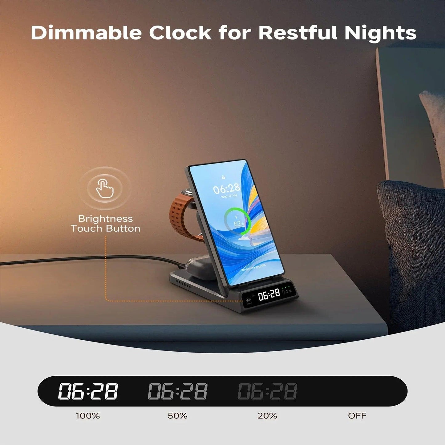 SwanScout 703S Wireless Charger for Samsung S25 Ultra S24 Z Fold 7 Z Flip 7 Charging Station for Galaxy Watch 8 7 for Buds 3 pro