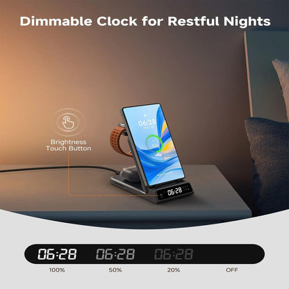 SwanScout 703S Wireless Charger for Samsung S25 Ultra S24 Z Fold 7 Z Flip 7 Charging Station for Galaxy Watch 8 7 for Buds 3 pro
