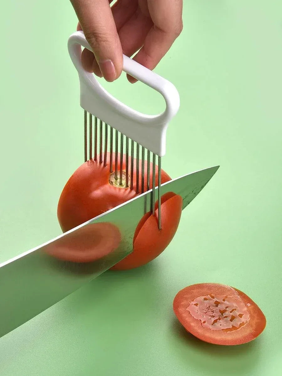 Onion Slicer Holder Stainless Steel Kitchen Tool