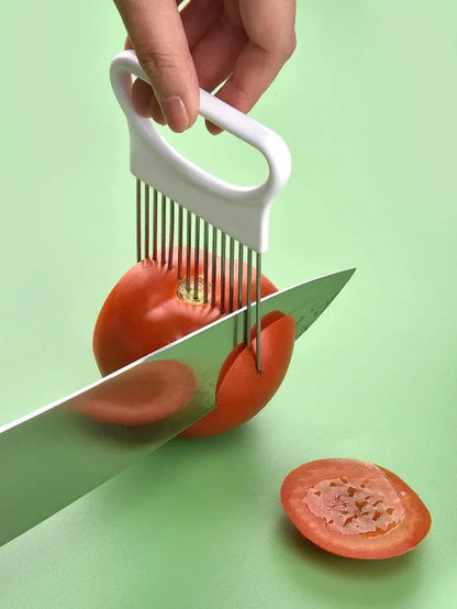 Onion Slicer Holder Stainless Steel Kitchen Tool