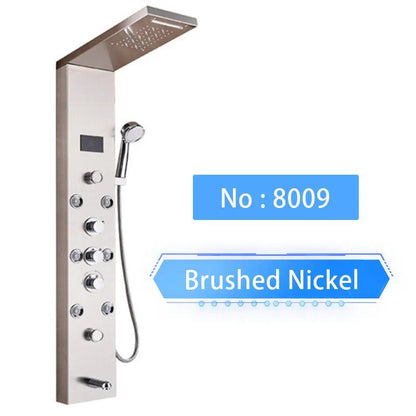 Luxury LED Shower Panel SPA Massage Jet Shower Faucet Bathroom Waterfall Rain Shower Column System Faucet Bathoom