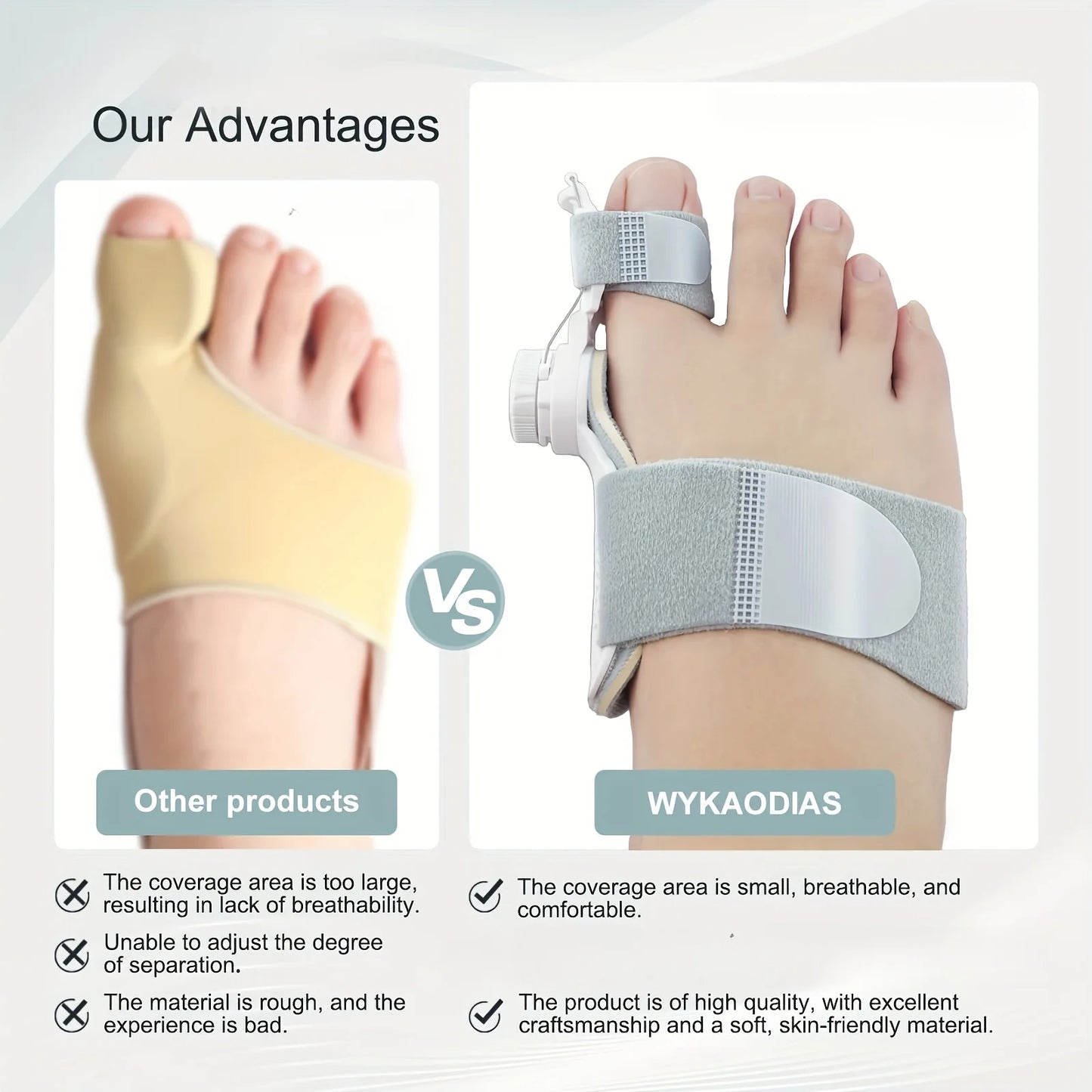 Adjustable Thumb Hallux Valgus Corrector and Toe Alignment Orthotic | Strong Support with Breathable Holes, Soft Cushioning