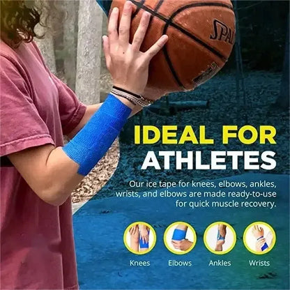 Self Adhesive Ice Bandage Instant Cooling Ice Tape Muscle Recovery Cooling and Compression Tape for Athletes and Adults - Urbizia