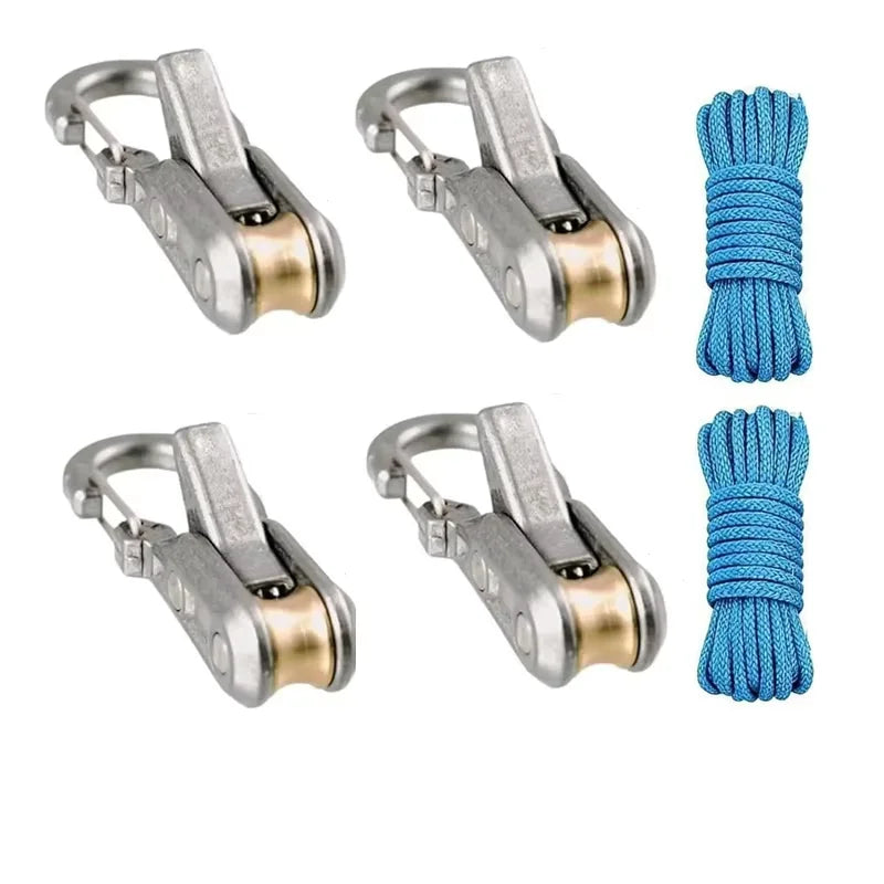 Rope Tying Tool And Tensioner with Roller Tensioner,  Heavy-Duty Retractable Buckle with Accessory Rope, Suitable for Camping