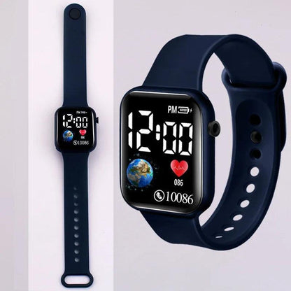 YIKAZE Kids Watches LED Digital Kids Watch Silicone Strap Cartoon Electronic Wristwatch Sports Clock for Boys and Girls Gifts