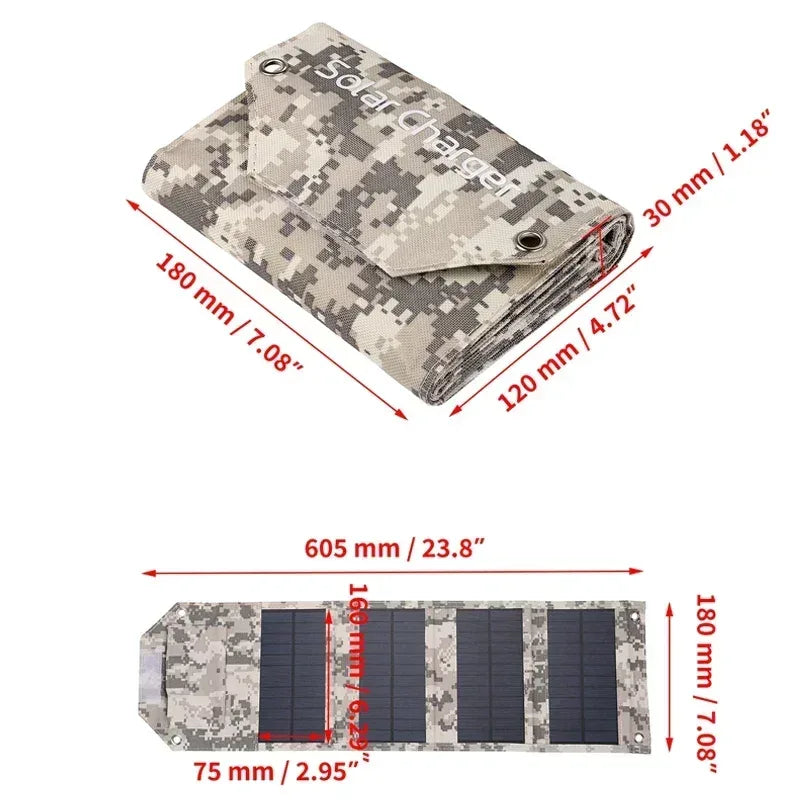 60W 80W 100W Foldable Solar Panel 5V USB Portable Folding Bag Battery Charger for Phone Outdoor Camping Waterproof Power Bank - Urbizia