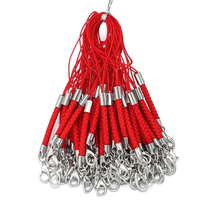 10/20pcs Keychain Rope with Lobster Clasp Jump Rings Lanyard Lariat Strap Cord For DIY Phone Case Decoration Making Supplies
