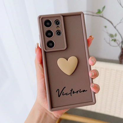 Customized 3D Love Heart Soft Case for Samsung Galaxy