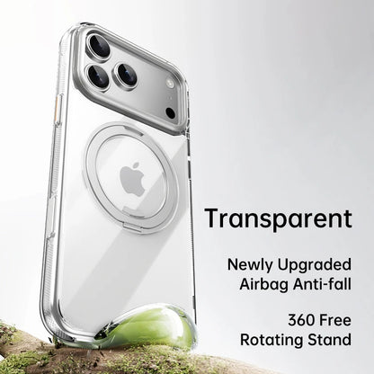 360° Mechanical Torque-Sound Rotating Stand Holder Magnetic Magsafe Phone Case For iPhone 16 15 14 13 17 18 Pro Max Plus Air 17E