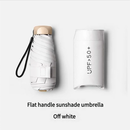 Ultra Light Small Mini Women Five Fold Umbrella Sun Proof Sun Proof Anti UV Sun Rain Dual Use Umbrella Thick Black Glue Pocket S