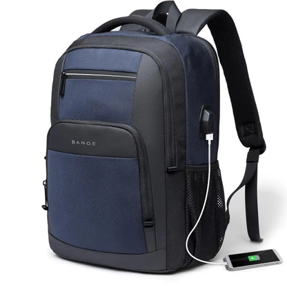 BANGE Lightweight 15.6 inch Laptop Backpack Waterproof USB Charge Port Multifunctional Travel Hiking School Bag Mochila for Men