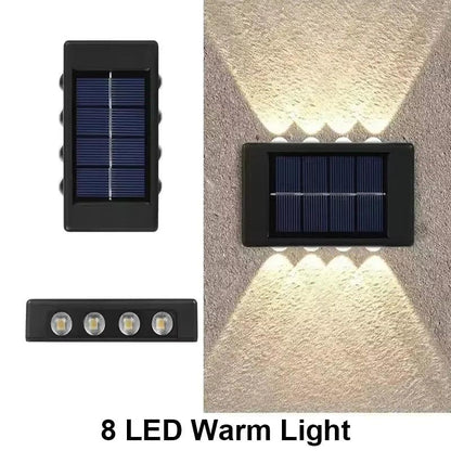 Solar Wall Light Outdoor,Waterproof LED Garden Fence Lamp,Solar Powered Wall Mount Decorative Lighting,Street Patio Landscape