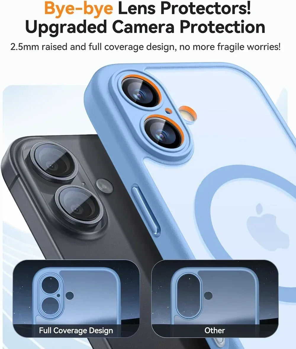 Magnetic Matte Translucent Armor Shockproof Case For iPhone 17 16 15 14 13 12 11 Pro Max Plus Magsafe Wireless Charge Cover2026