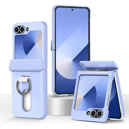 Z Flip8 Luxury Wallet Clip Flip Slot Card Phone Case for Samsung Galaxy Z Flip 7 FE 6 5 Zflip6 Finger Ring Shockproof Hard Cover