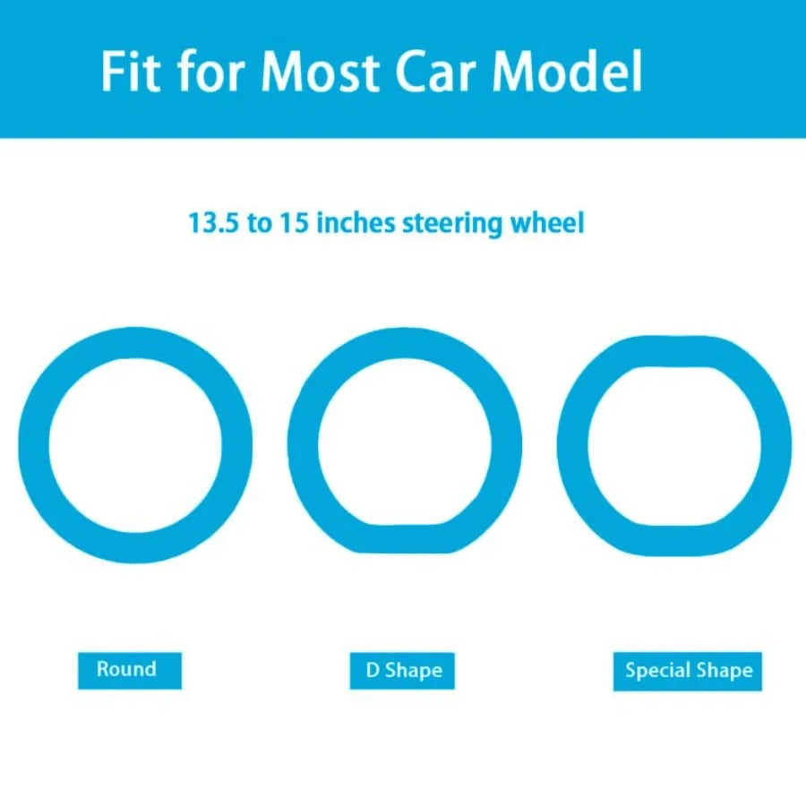 Car Steering Wheel Cover: Universal 13.5 to 15 Inch Silicone Steering Cover Compatible with Most Car Models Fit for Round D Sha