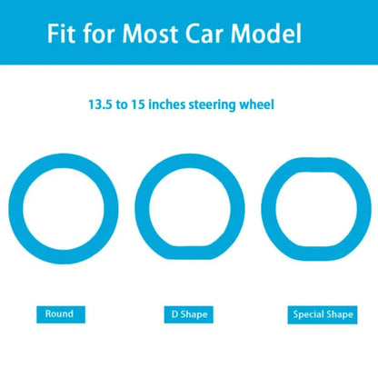 Car Steering Wheel Cover: Universal 13.5 to 15 Inch Silicone Steering Cover Compatible with Most Car Models Fit for Round D Sha
