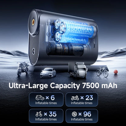 Baseus GoTrip VA1 Max Car Air Pump 150PSI Portable Air Compressor 7500mAh Electric Car Tire Inflator for Motorcycle Bicycle Ball Air Pump