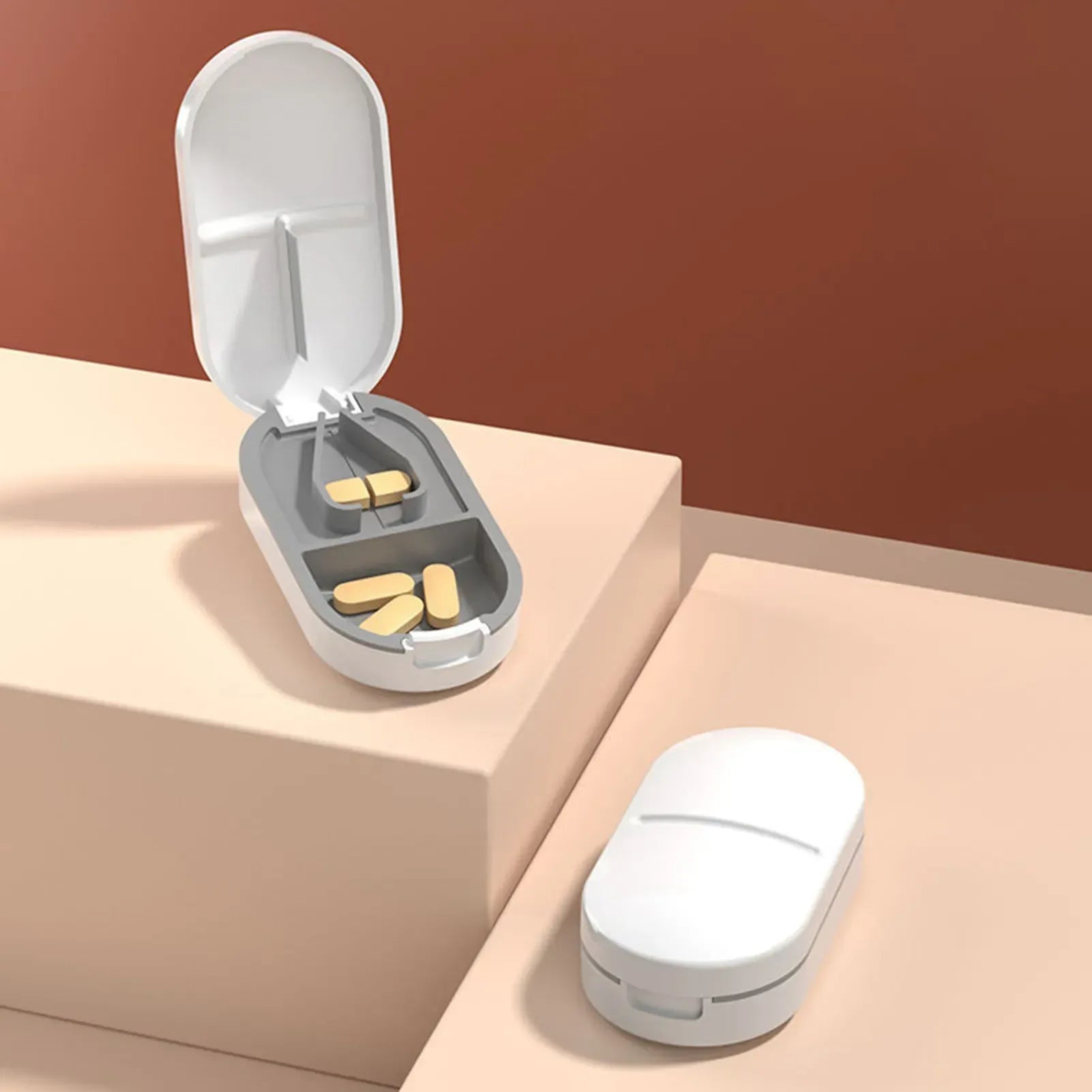 Portable Medicine Pill Box with Tablet Cutter & Divider - Urbizia